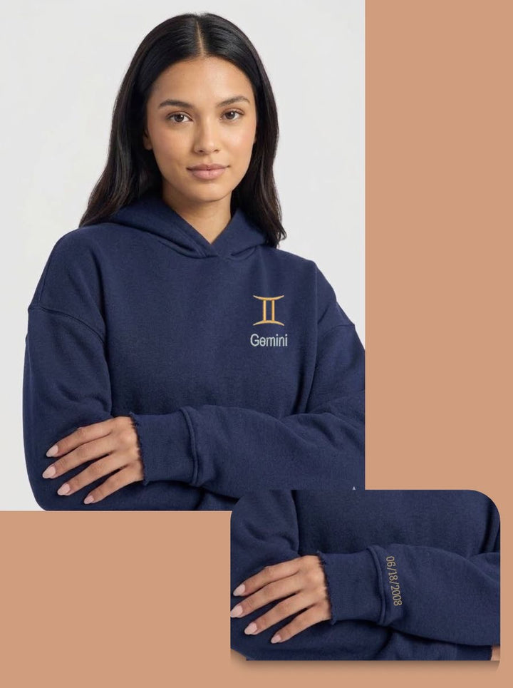 Gemini Horescope Embroidery Hoodie