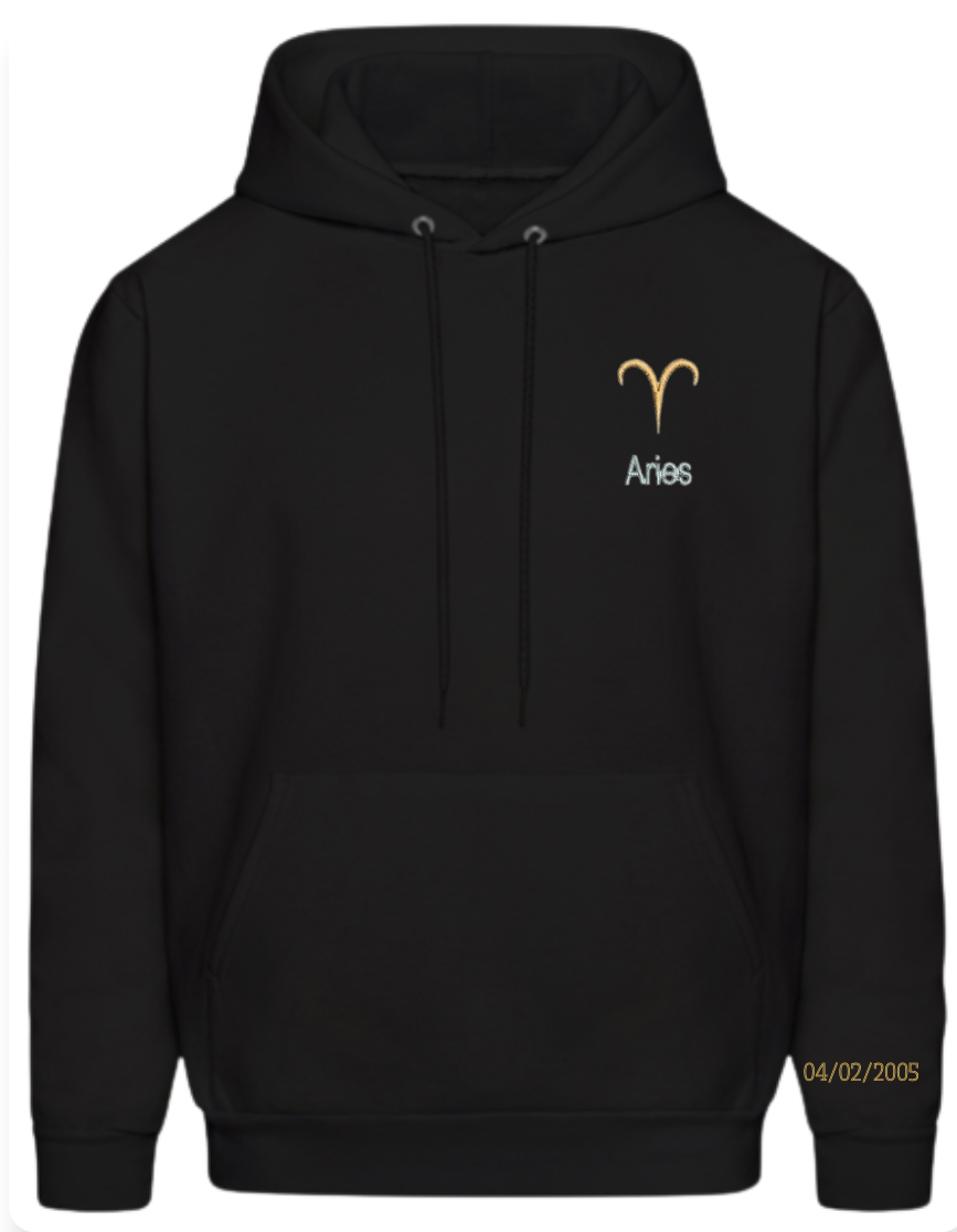 Aries Horoscope Embroidered hoodie