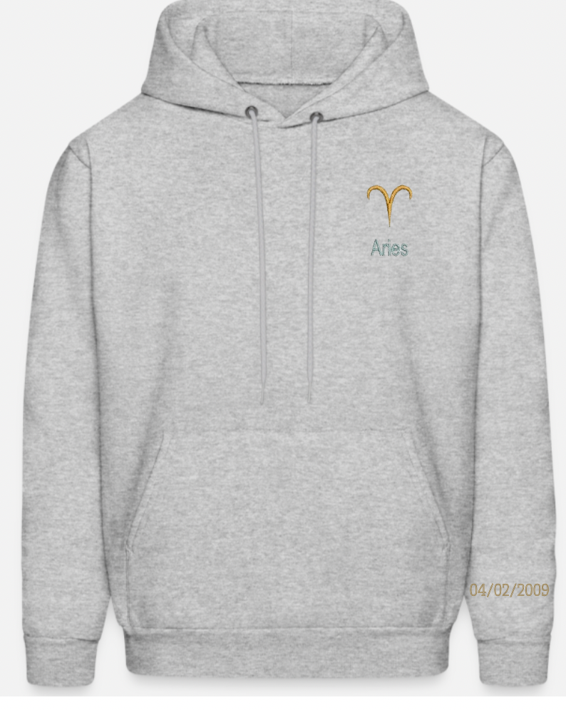 Aries Horoscope Embroidered hoodie