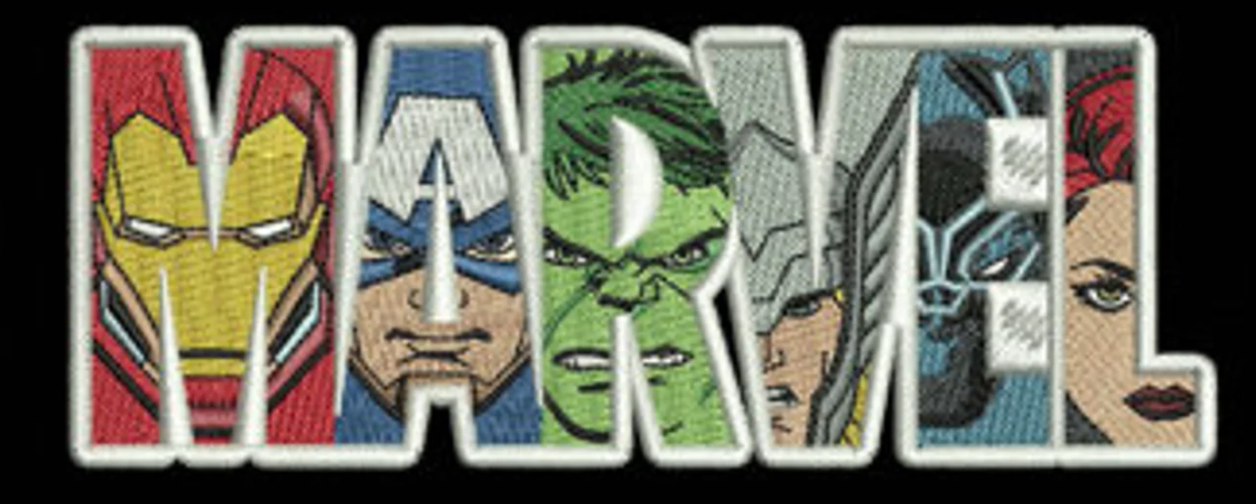 Marvel Logo Embroidered Crew Neck Sweatshirt