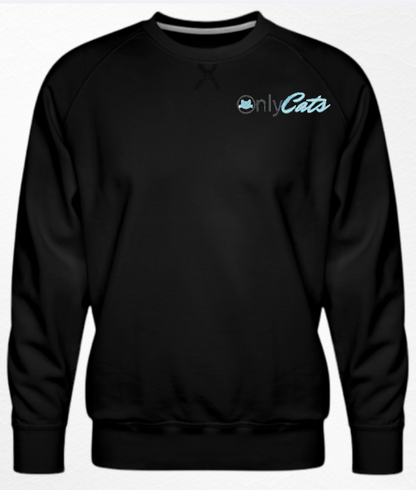 OnlyCats Custom Embroidered Crew Neck Sweatshirt - BLACK